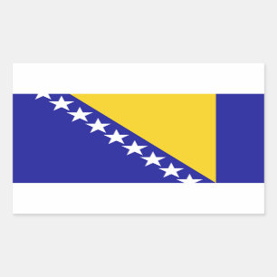 Pegatina Rectangular Bandera de Bosnia y Herzegovina