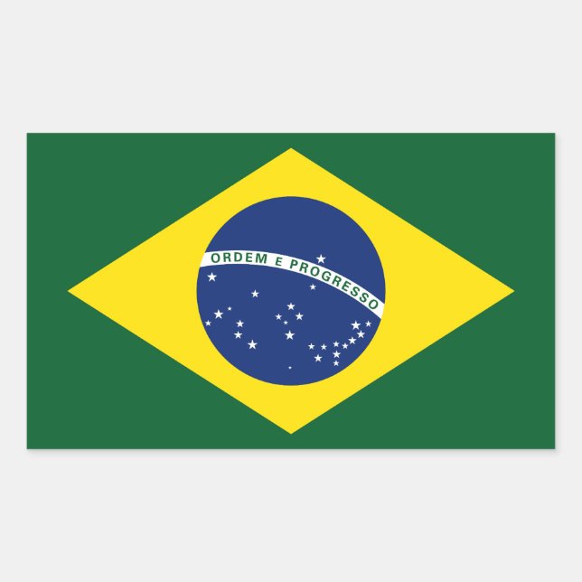 Pegatina Rectangular Bandera de Brasil (Anverso)