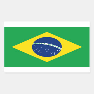 Pegatina Rectangular Bandera de Brasil