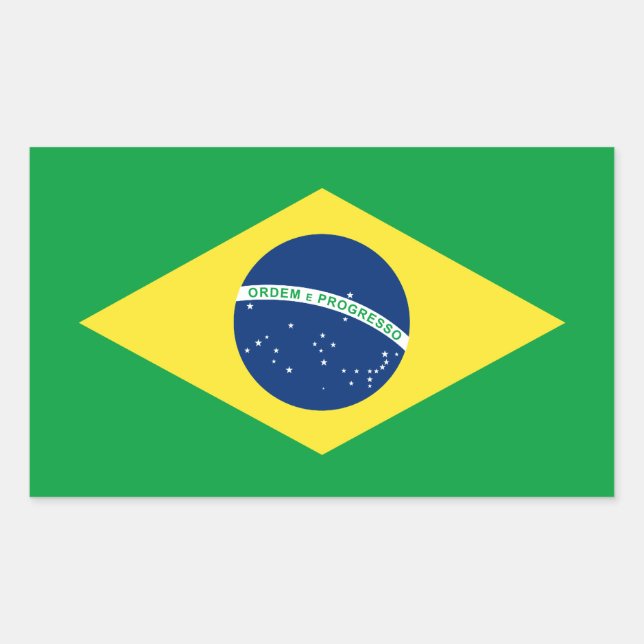 Pegatina Rectangular bandera de brasil (Anverso)