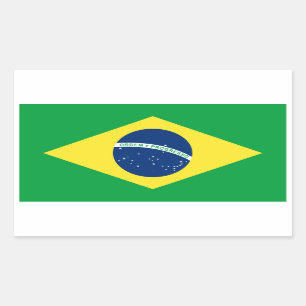 Pegatina Rectangular bandera de brasil