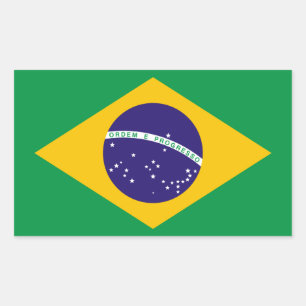 Pegatina Rectangular Bandera de Brasil