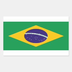 Pegatina Rectangular Bandera de Brasil