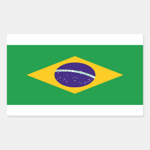 Pegatina Rectangular Bandera de Brasil