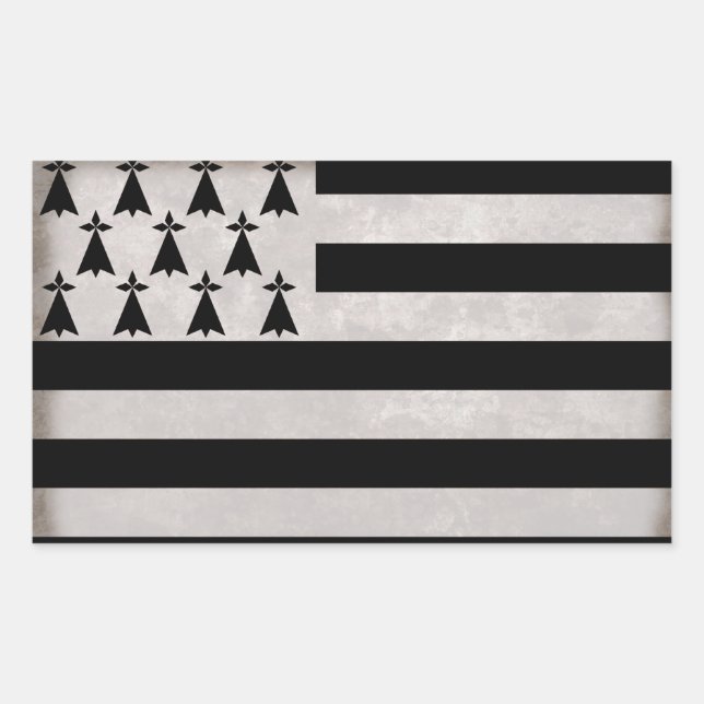 Pegatina Rectangular Bandera de Bretaña (Anverso)