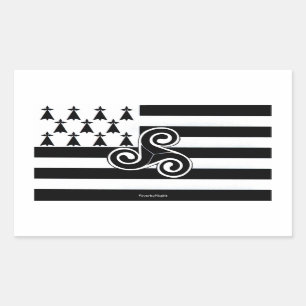 Pegatina Rectangular Bandera de Bretaña (bretón)