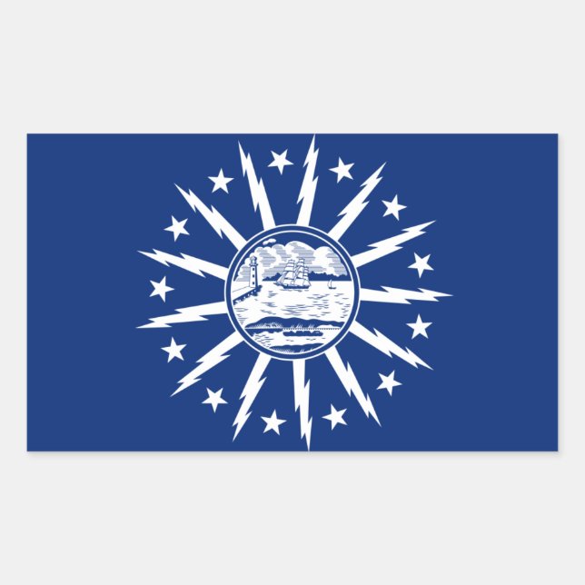 Pegatina Rectangular Bandera de búfalo de cuatro (Anverso)