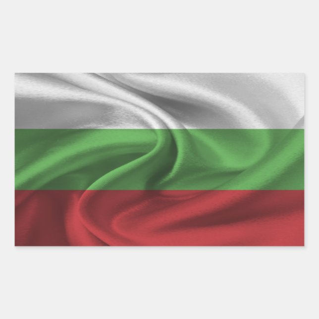 Pegatina Rectangular Bandera de Bulgaria (Anverso)