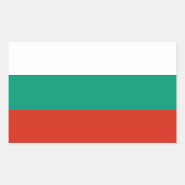 Pegatina Rectangular Bandera de Bulgaria (Anverso)