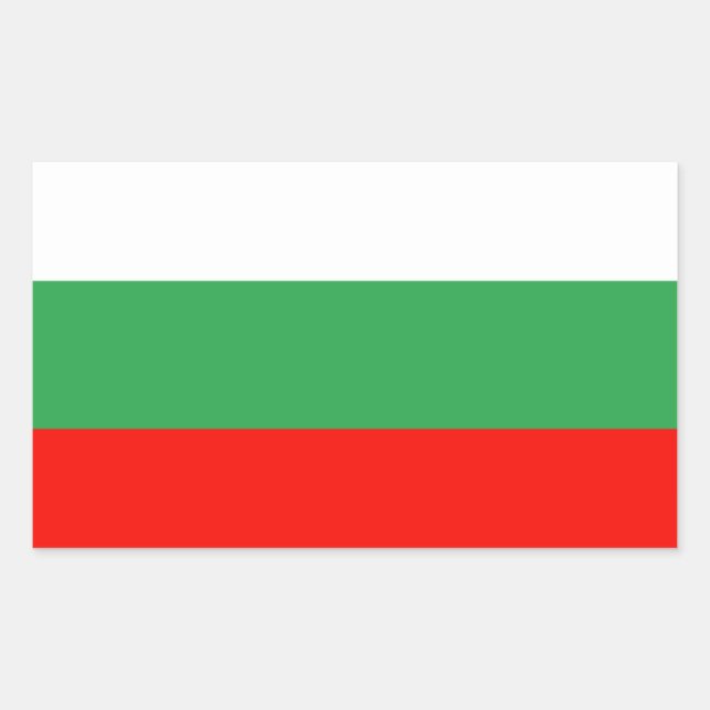 Pegatina Rectangular Bandera de Bulgaria (Anverso)