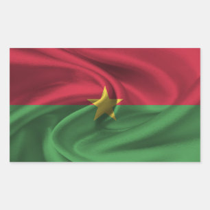 Pegatina Rectangular Bandera de Burkina Faso