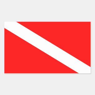 Pegatina Rectangular Bandera de buzo Bandera de buceo Buzo abajo