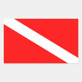 Pegatina Rectangular Bandera de buzo Bandera de buceo Buzo abajo