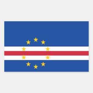 Pegatina Rectangular Bandera de Cabo Verde
