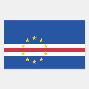 Pegatina Rectangular Bandera de Cabo Verde/Verde/Verde/Verde