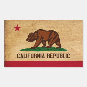 Pegatina Rectangular Bandera de California