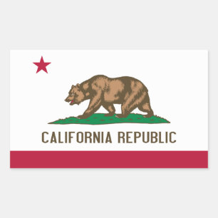 Pegatina Rectangular Bandera de California