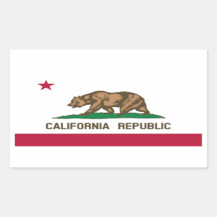 Pegatina Rectangular Bandera de California