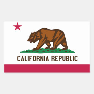 Pegatina Rectangular Bandera de California