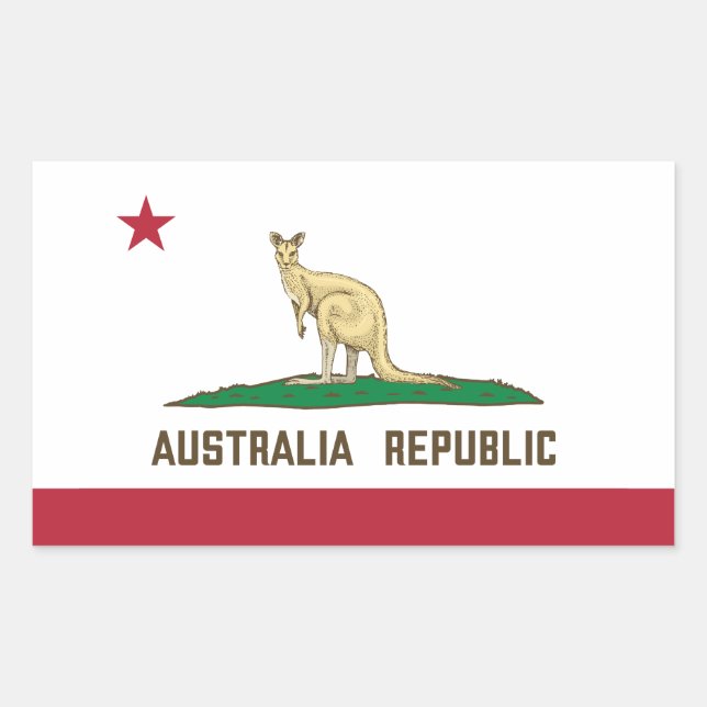 Pegatina Rectangular Bandera de California de Australia (Anverso)