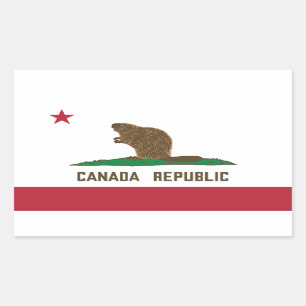 Pegatina Rectangular Bandera de California en Canadá