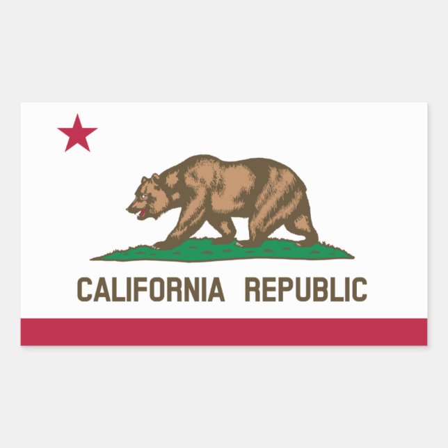 Pegatina Rectangular Bandera de California*    StickerDrapeau de Califo (Anverso)