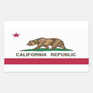Pegatina Rectangular Bandera de California*    StickerDrapeau de Califo