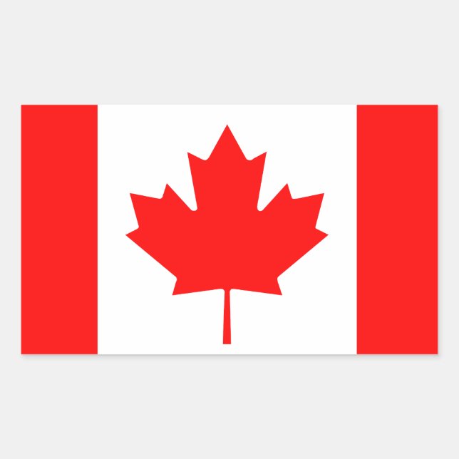 Pegatina Rectangular Bandera de Canadá (Anverso)