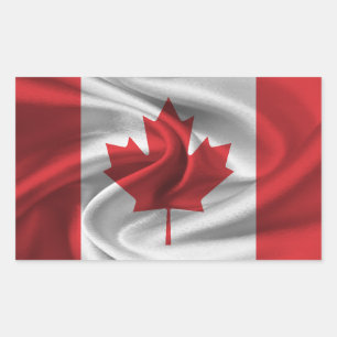 Pegatina Rectangular Bandera de Canadá