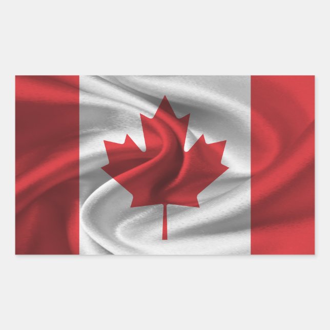 Pegatina Rectangular Bandera de Canadá (Anverso)