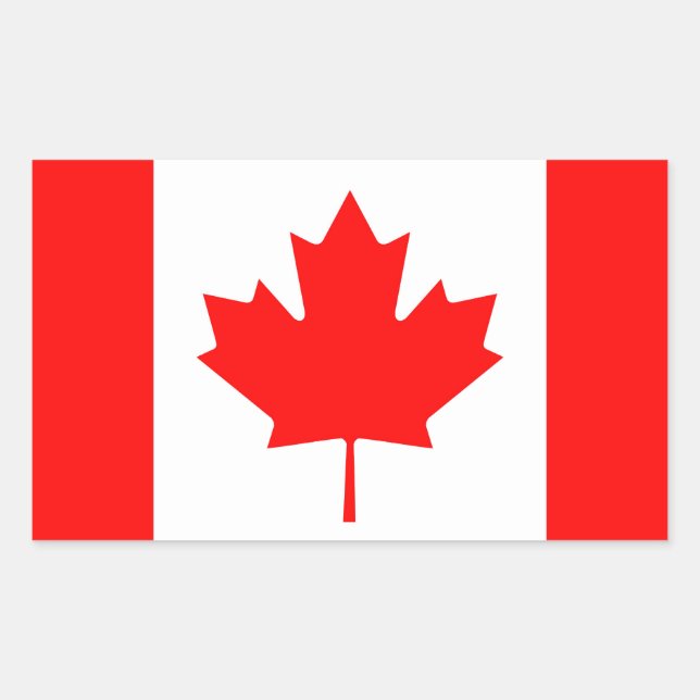 Pegatina Rectangular Bandera de Canadá (Anverso)