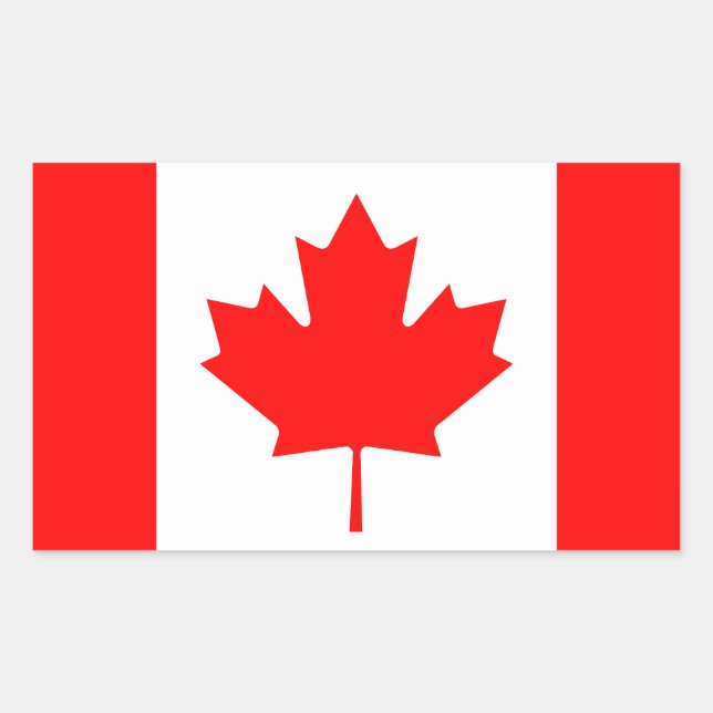 Pegatina Rectangular Bandera de Canadá (Anverso)