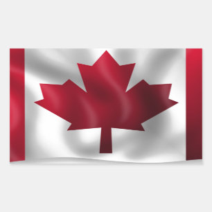 Pegatina Rectangular Bandera de Canadá
