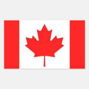 Pegatina Rectangular Bandera de Canadá