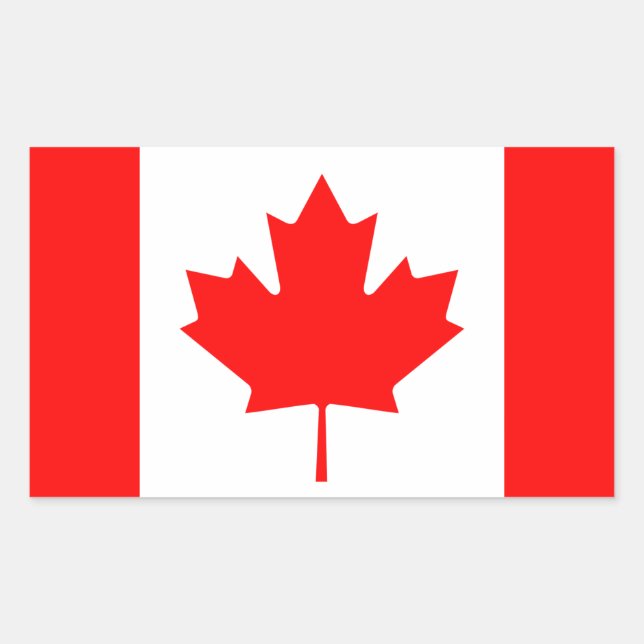 Pegatina Rectangular Bandera de Canadá (Anverso)