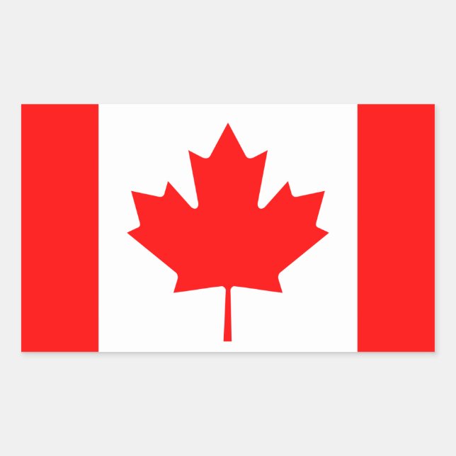 Pegatina Rectangular Bandera de Canadá (Anverso)