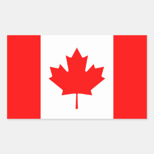 Pegatina Rectangular Bandera de Canadá patriótica