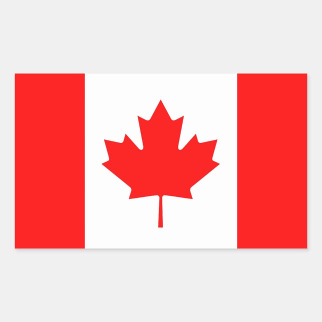 Pegatina Rectangular Bandera de Canadá patriótica (Anverso)