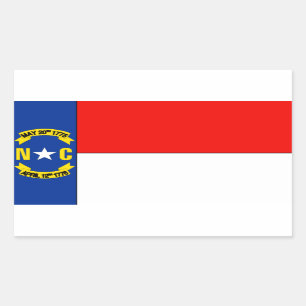 Pegatina Rectangular Bandera de Carolina del Norte