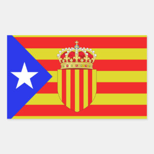 Pegatina Rectangular Bandera de Cataluña