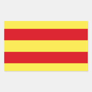 Pegatina Rectangular Bandera de Cataluña (España)