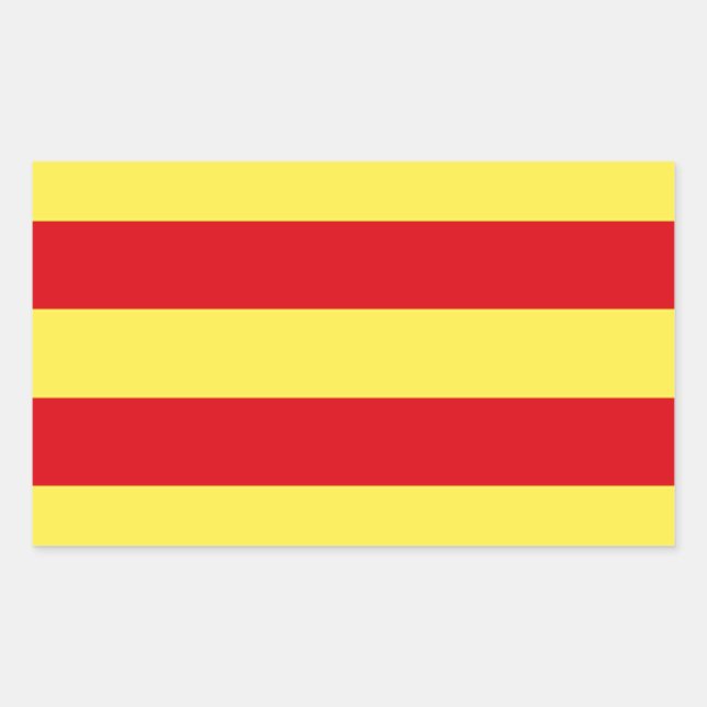 Pegatina Rectangular Bandera de Cataluña (España) (Anverso)