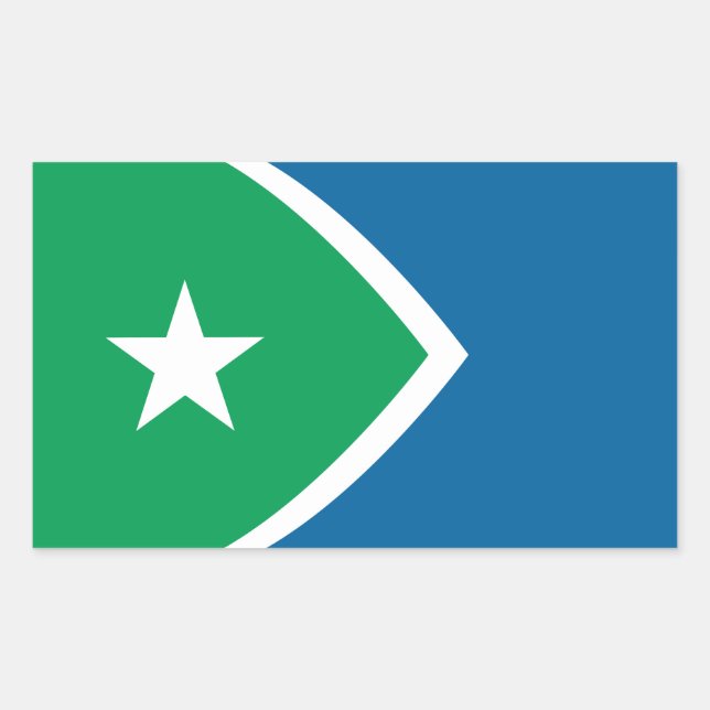 Pegatina Rectangular Bandera de Cedar Rapids, Iowa (Anverso)