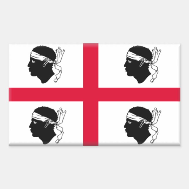 Pegatina Rectangular Bandera de Cerdeña (Italia) (Anverso)