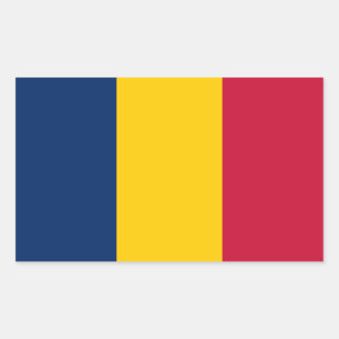 Pegatina Rectangular Bandera de Chad