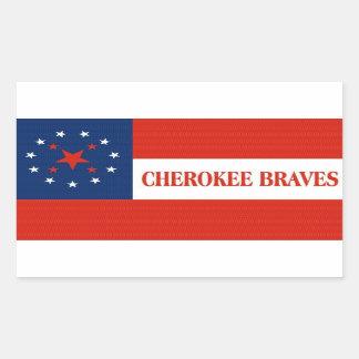 Pegatina Rectangular Bandera de Cherokee Braves, Estados Unidos