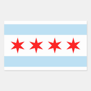 Pegatina Rectangular Bandera de Chicago