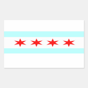 Pegatina Rectangular Bandera de Chicago