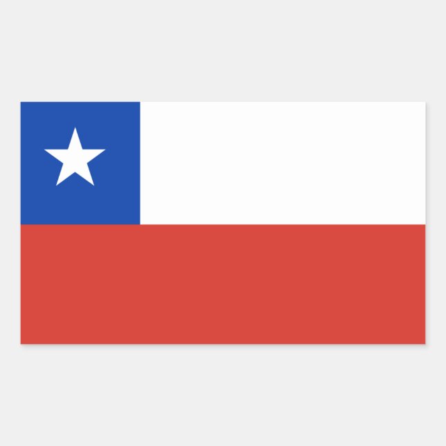 Pegatina Rectangular Bandera de Chile (Anverso)