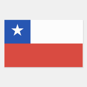 Pegatina Rectangular Bandera de Chile Pegatinas Bandera de Chile